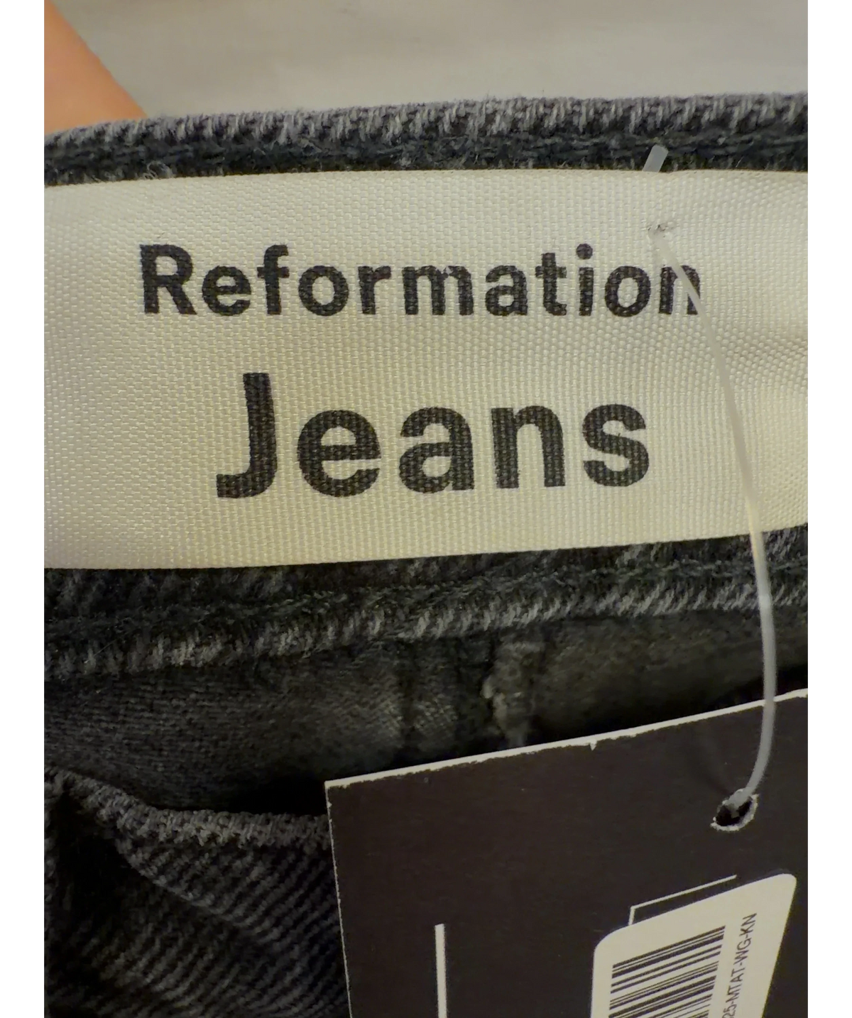 Reformation Grey Star Jean, size W23 — detail