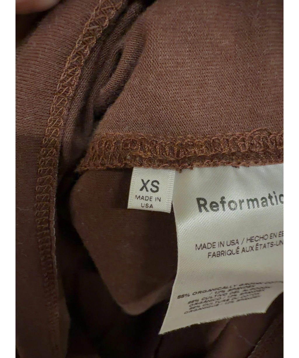 Reformation Brown Colour, size UK XS — care label