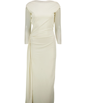 Mango Nala Cream Draped Maxi Dress UK 6