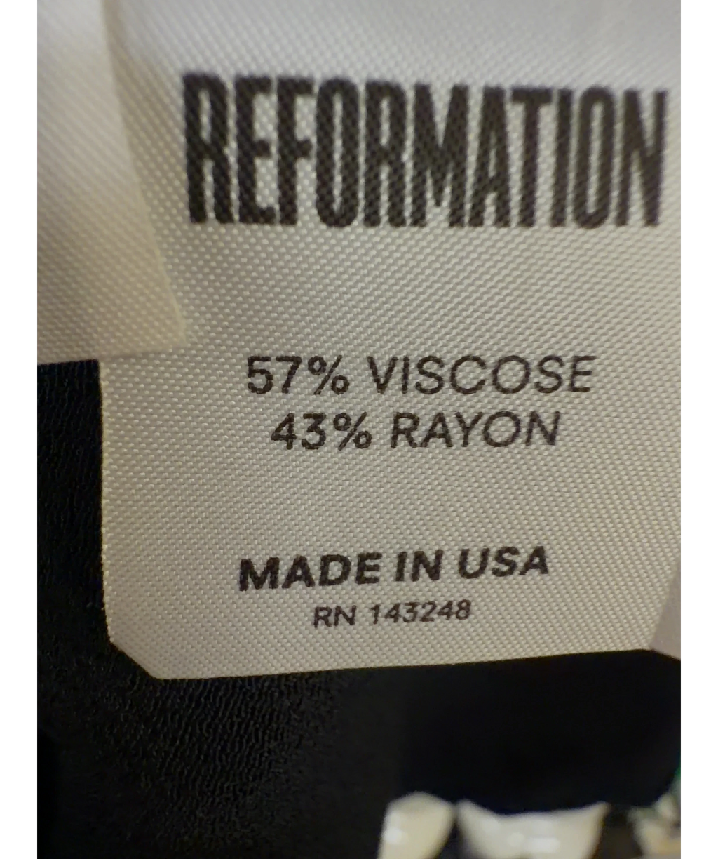 Reformation Black Colour, size UK 4 — label