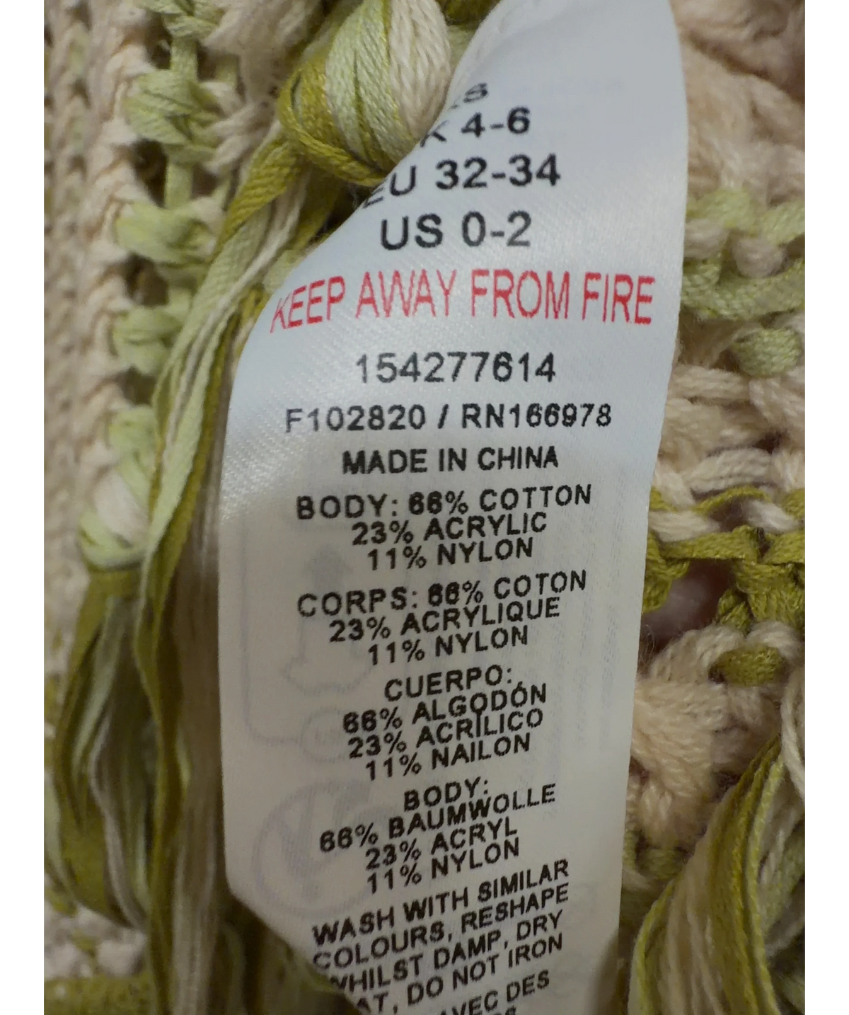 ASOS Green Colour, size UK 6 — label