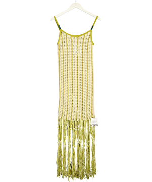 ASOS Green and Cream Crochet Dress UK 6