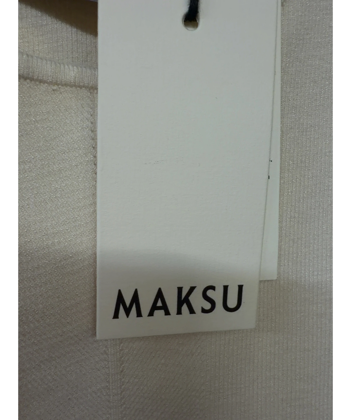 MAKSU Cream Lina Midi Dress, size UK XS — detail