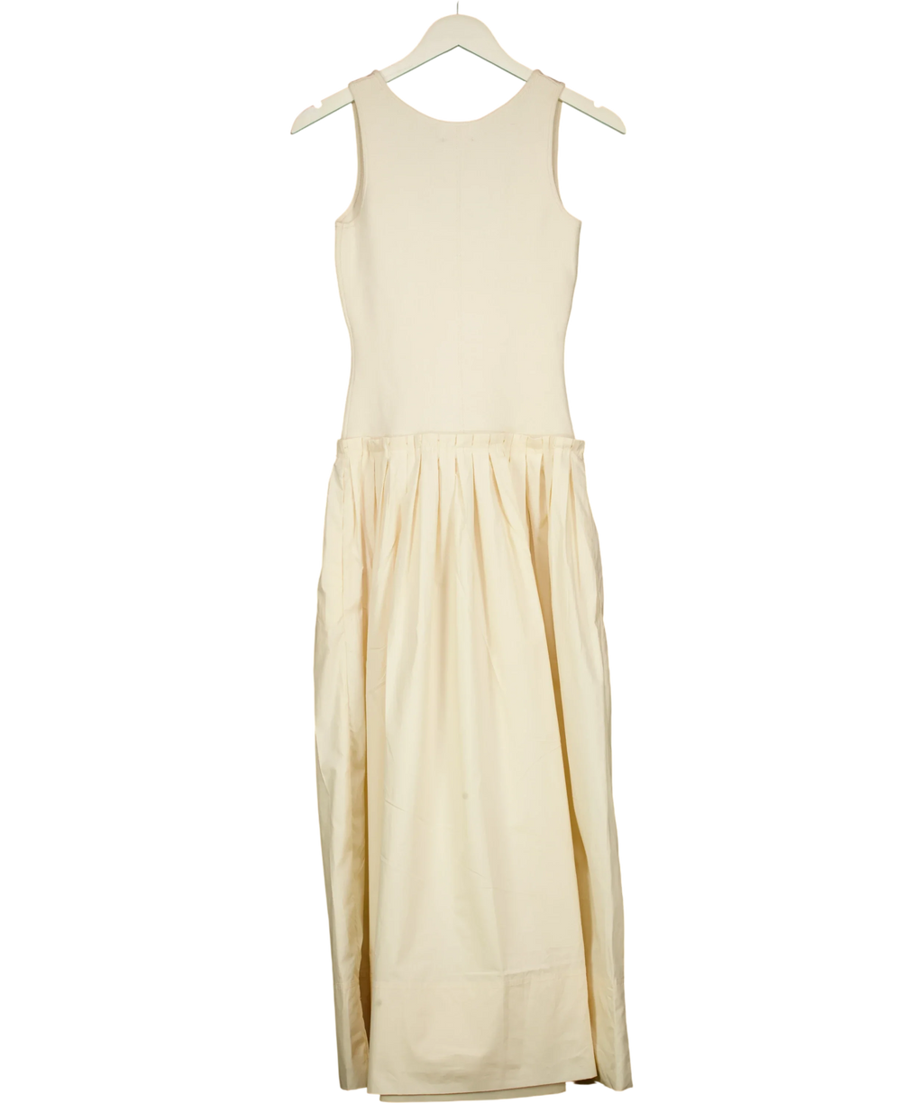 MAKSU Cream Lina Midi Dress, size UK XS — back