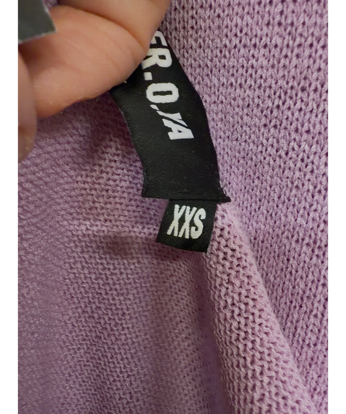 Ser.o.ya lavender Jasmine Knit Dress, size UK XXS — care label