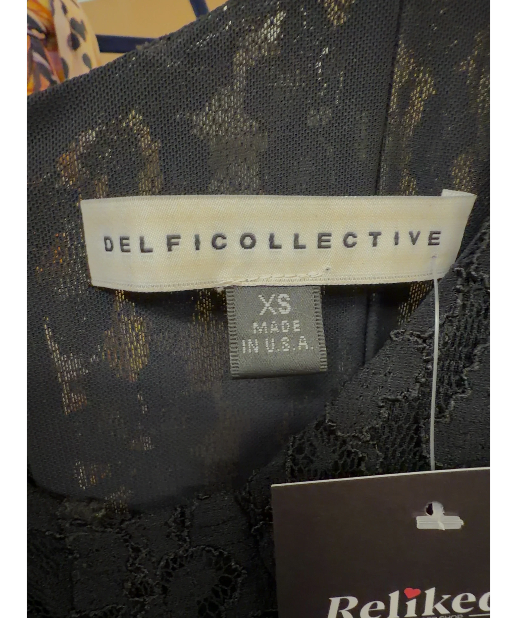 DELFI COLLECTIVE Black black lace dress, size UK XS — detail
