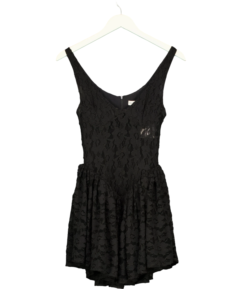 DELFI COLLECTIVE Black black lace dress, size UK XS — front