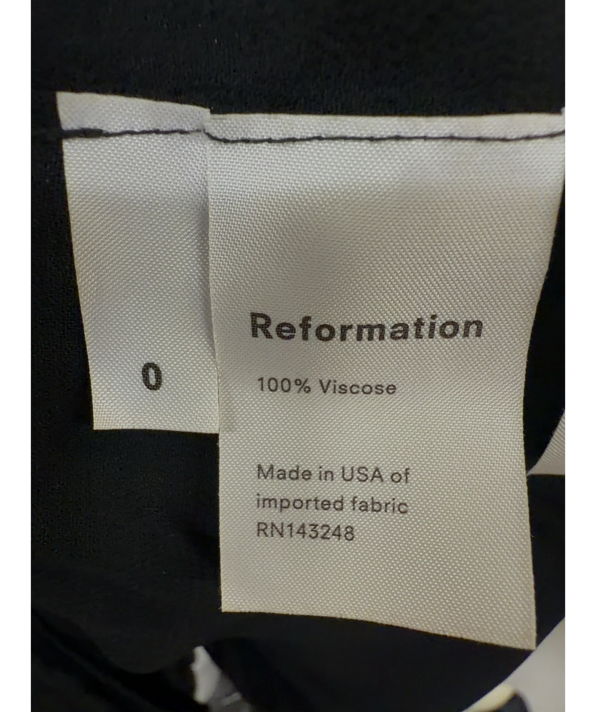 Reformation Black Christine Dress, size UK 4 — label