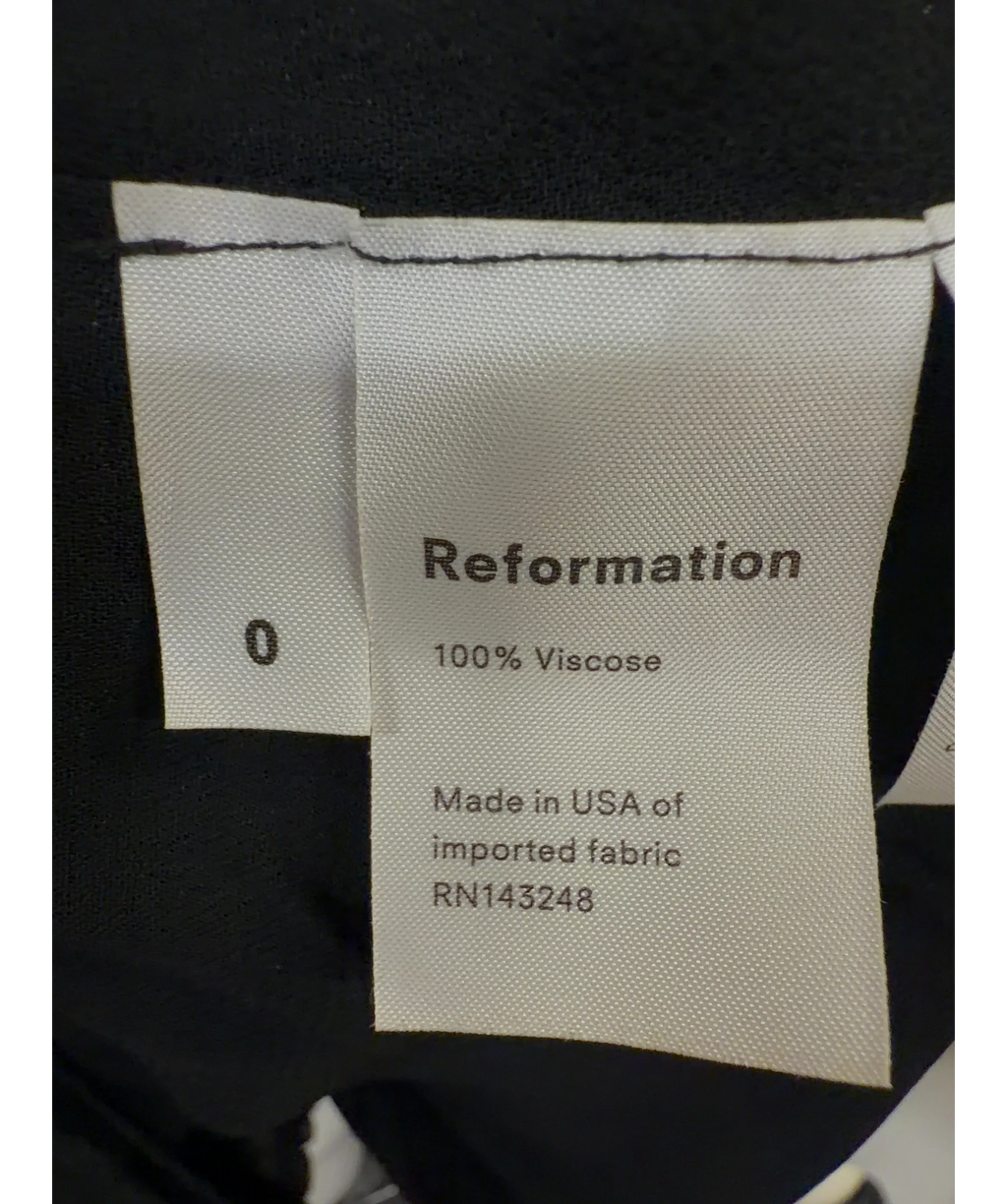 Reformation Black Christine Dress, size UK 4 — care label