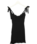 Reformation Black Christine Dress, size UK 4 — front