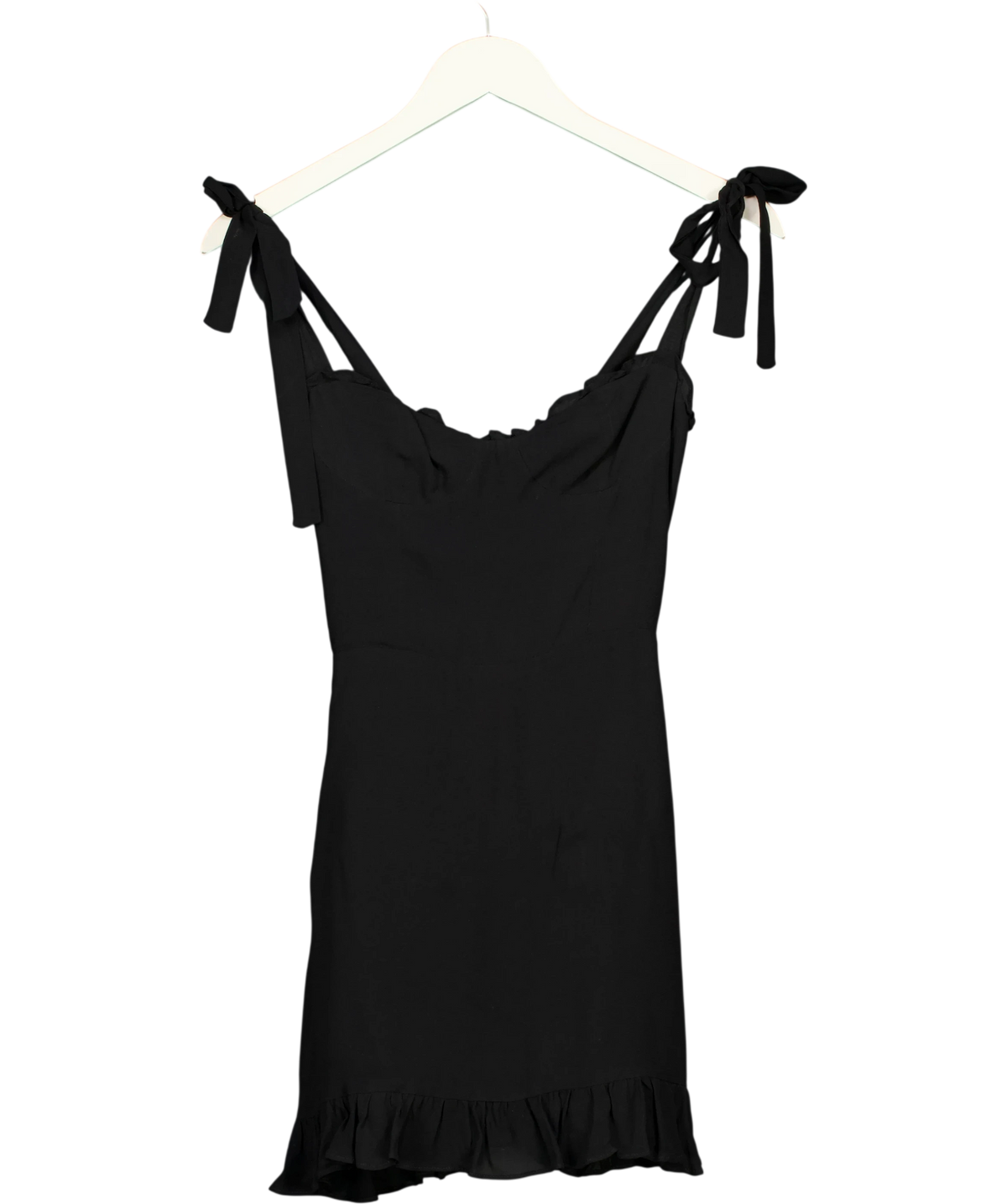 Reformation Black Christine Dress, size UK 4 — front