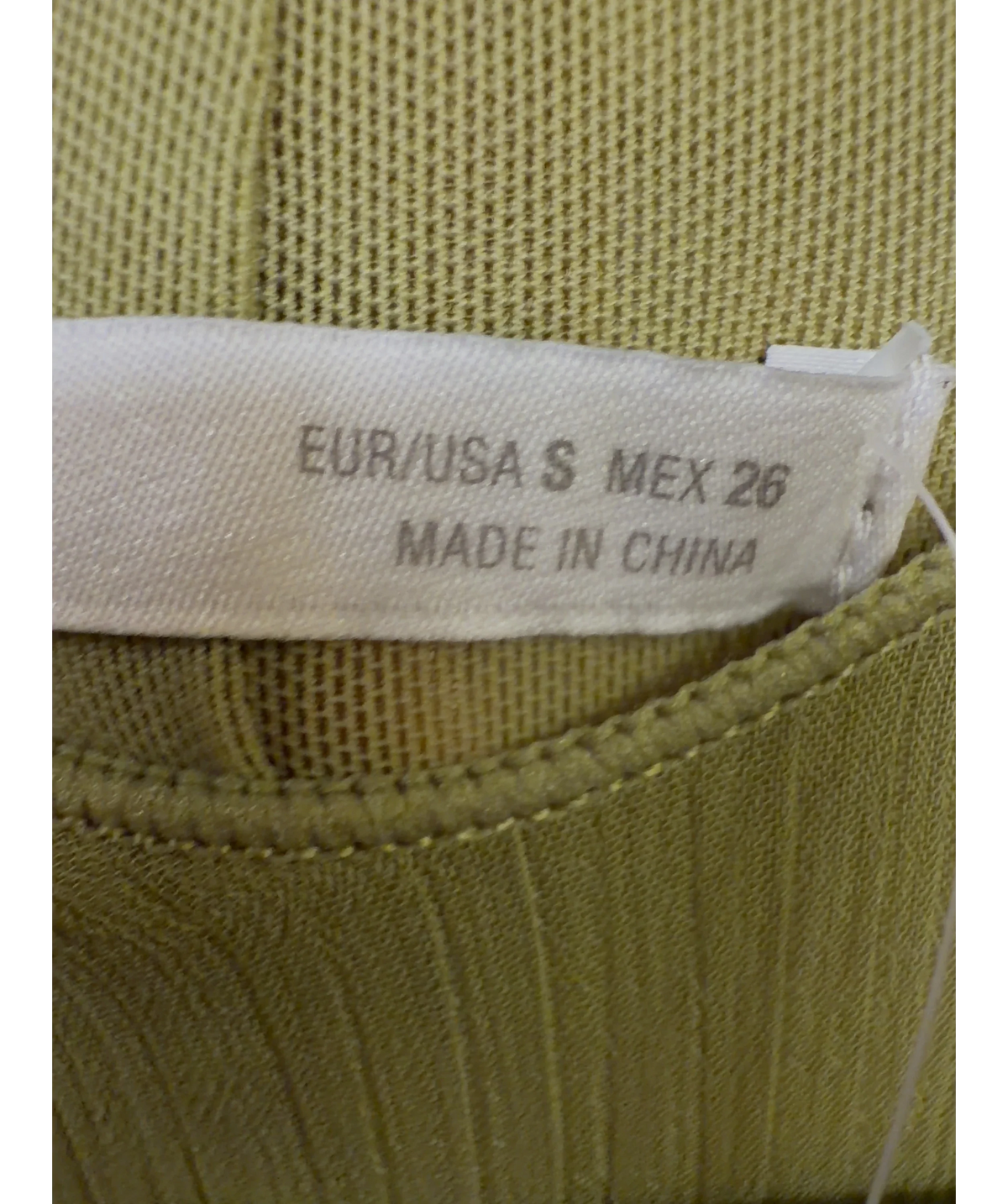 ZARA Green Colour, size UK S — care label