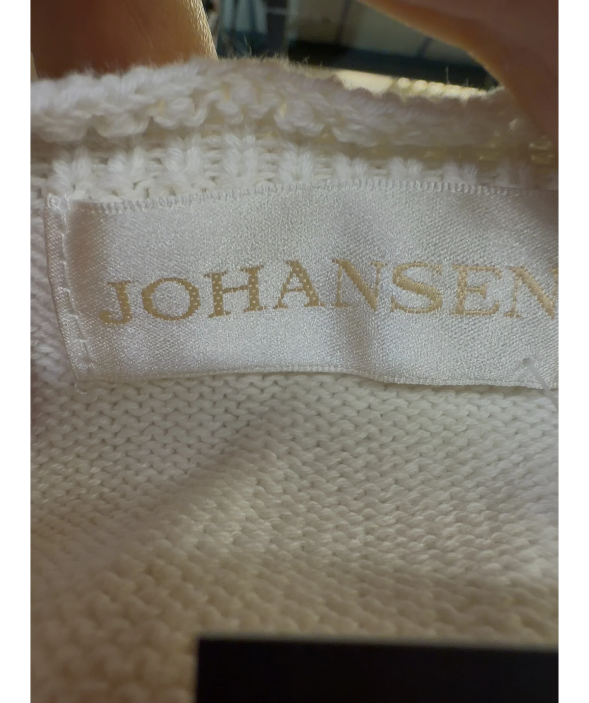 Johansen White white knit halter midi dress, size UK XXS — detail