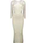 Johansen White white knit halter midi dress, size UK XXS — front