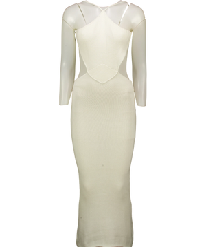 Johansen White lolita Knit Halter Midi Dress UK XXS