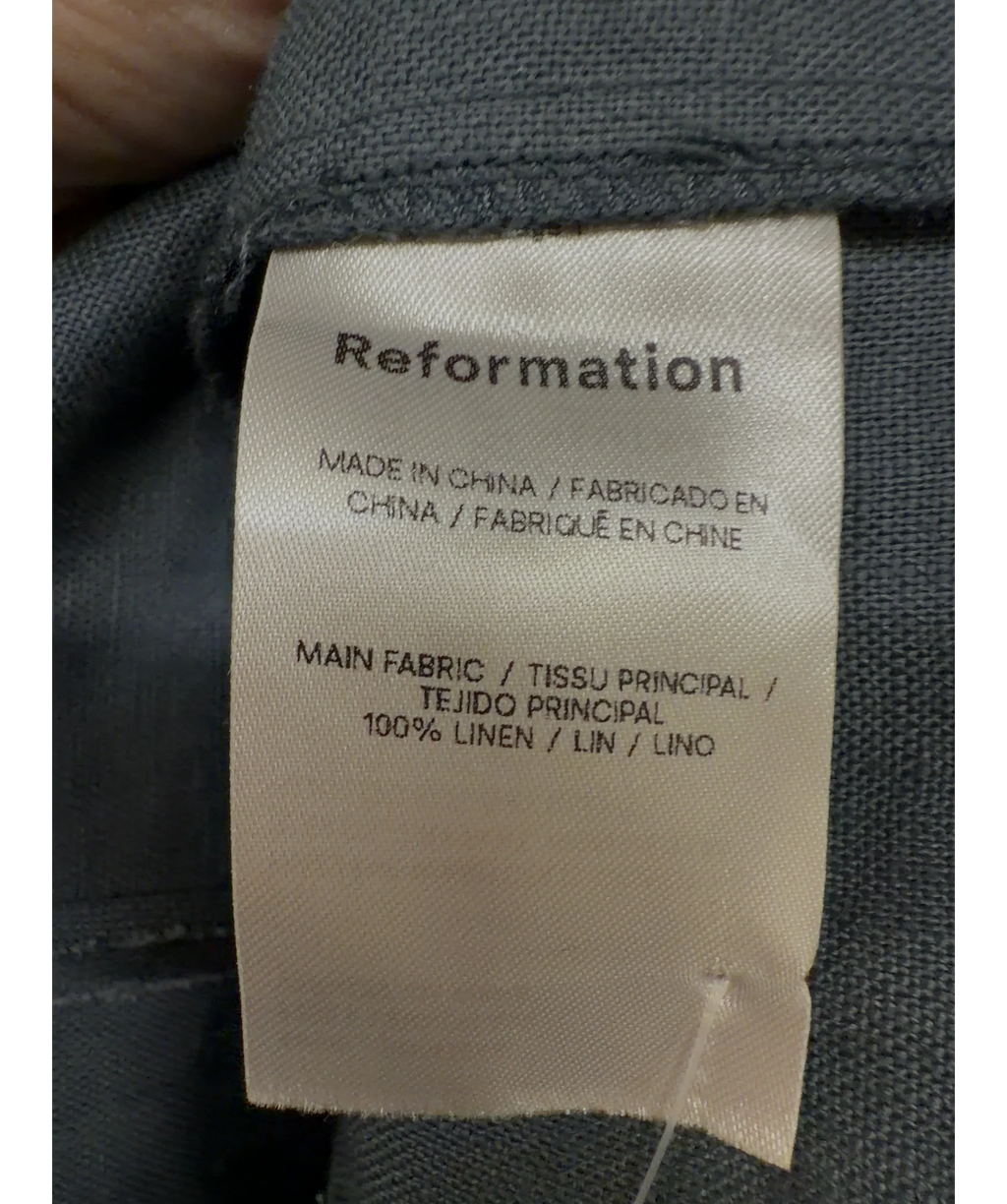 Reformation Grey Layton Linen Dress, size UK XS — label
