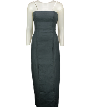 Reformation Layton Linen Dress Grey UK XS