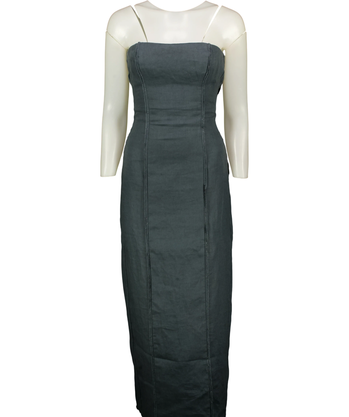 Reformation Grey Layton Linen Dress, size UK XS — front