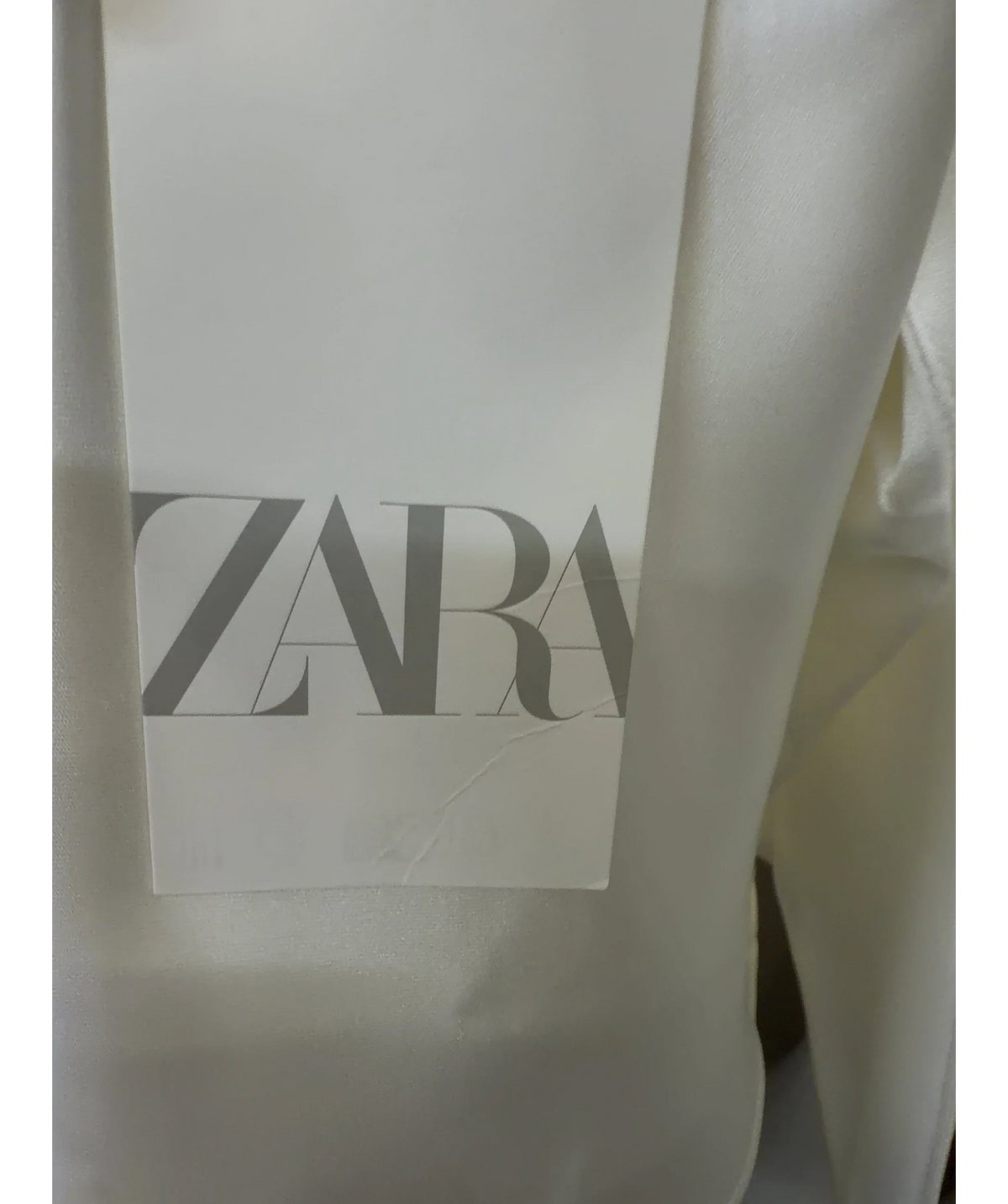 ZARA White satin halter mini dress, size UK XS — detail