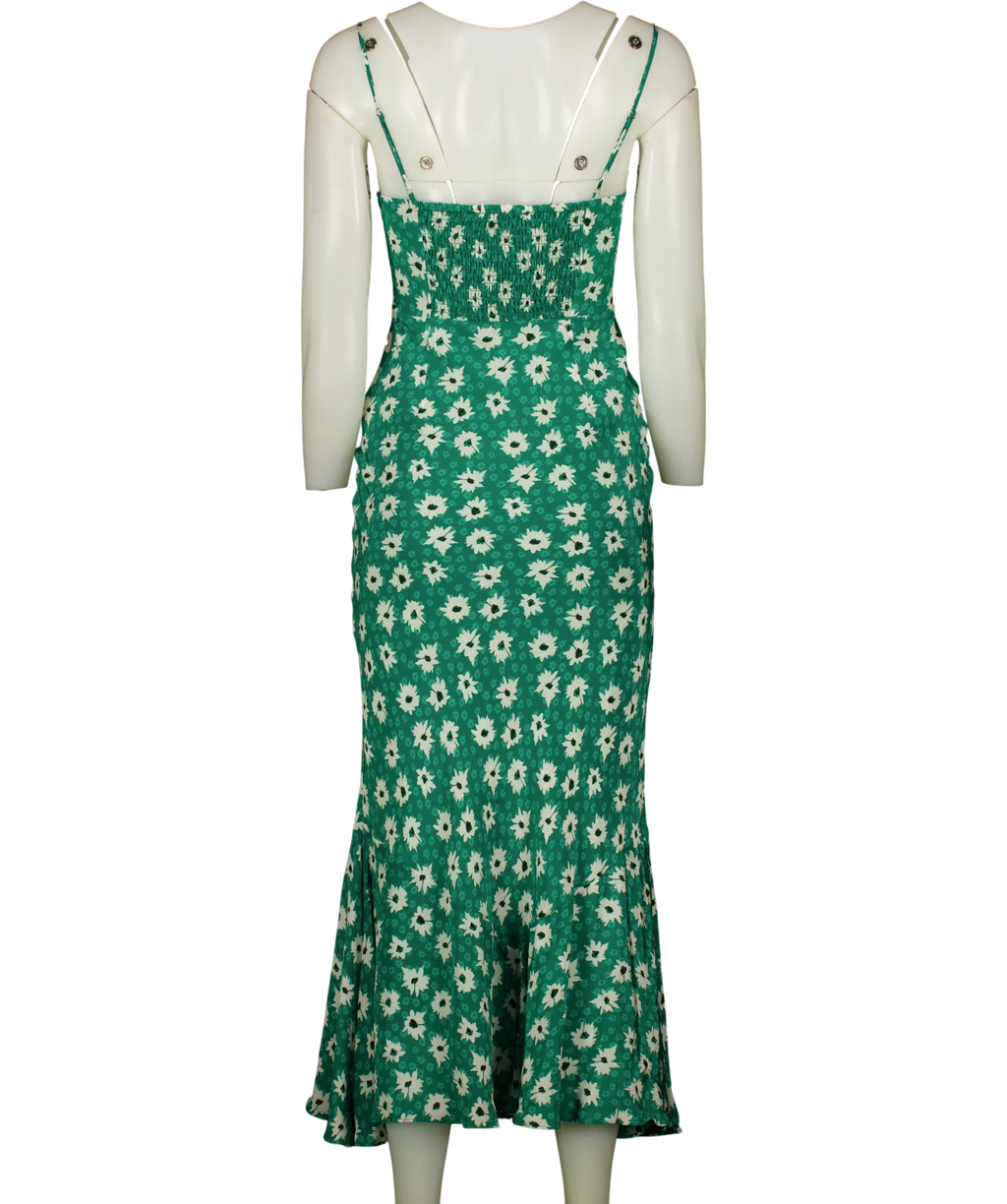 Reve The Label Green Juliette Dress, size UK XXS — back