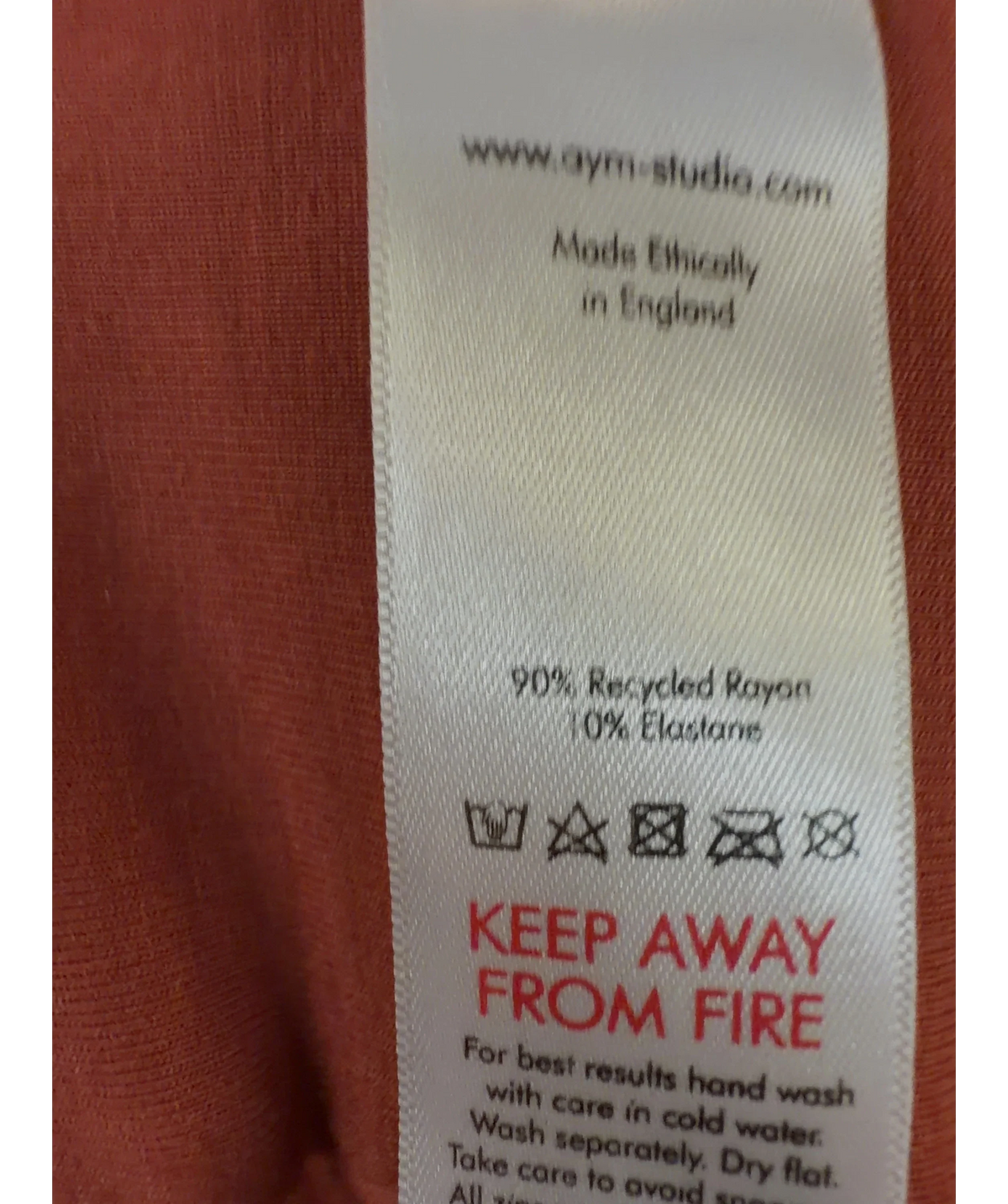 AYM rust Colour, size UK XXS — label