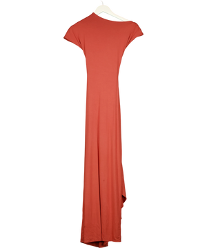 AYM Rust Venus Draped Maxi Dress UK XXS