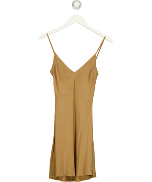 Réalisation Brown V-Neck Silk Slip Mini Dress XS