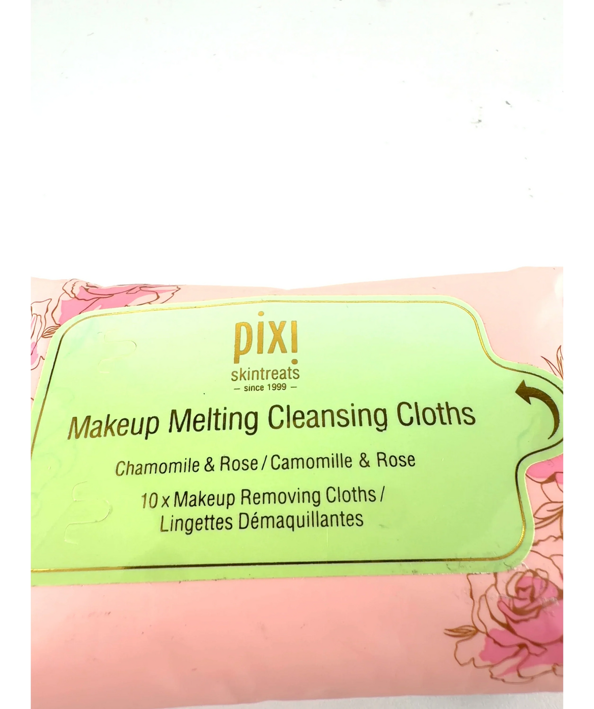 PIXI Makeup Melting Cleansing Cloths, size x 10 — label