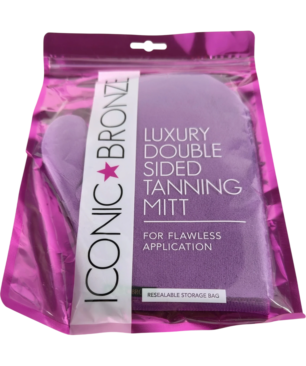 iconic bronze Luxury Double Sided Tanning Mitt — front