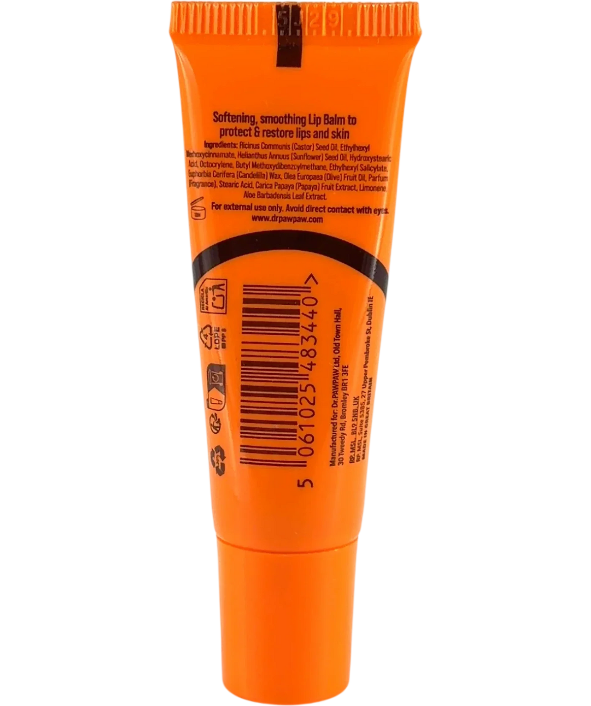 Dr. PawPaw LIPBALM, size 8ml — back