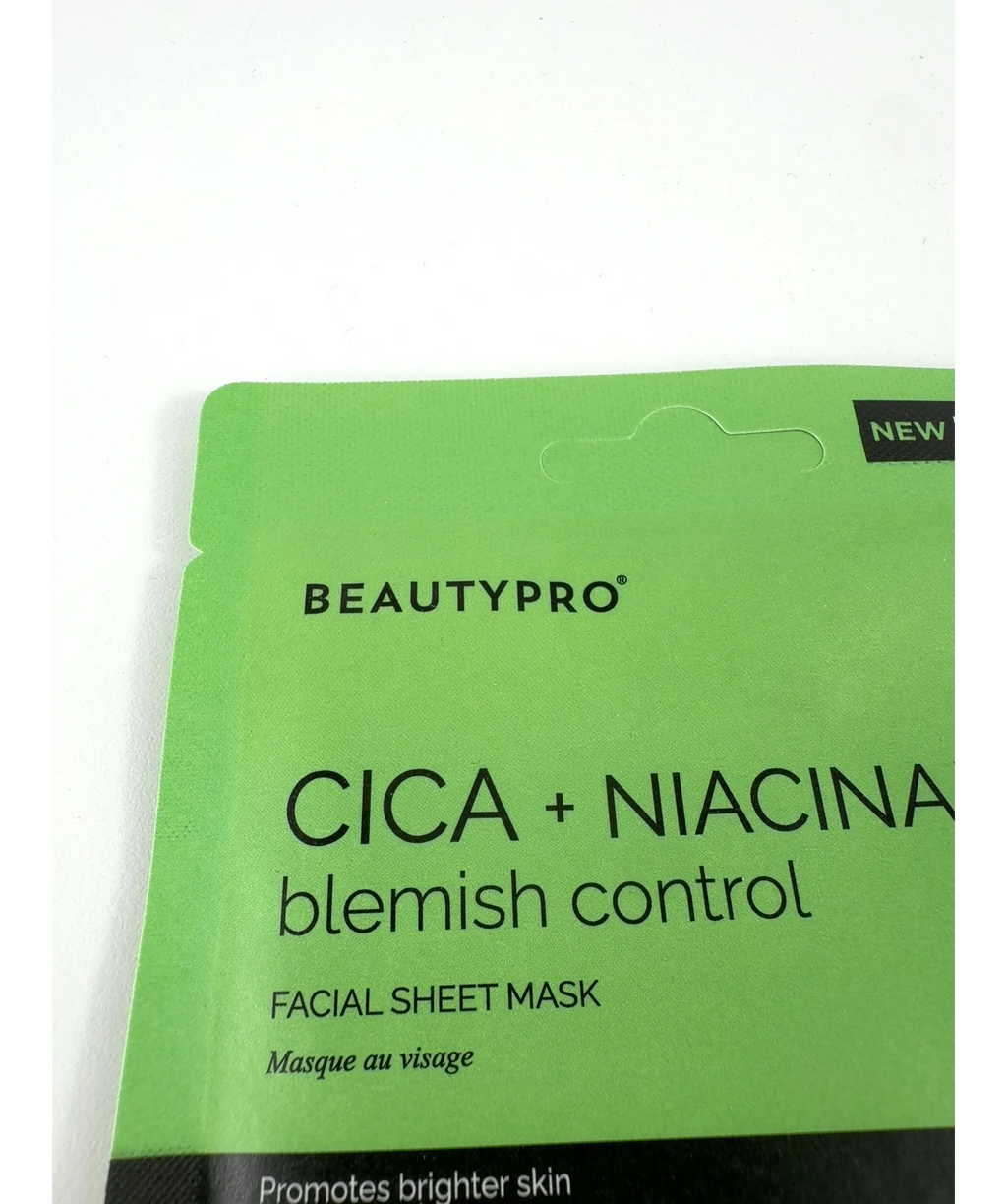 Beauty Pro CICA + NIACINAMIDE blemish control, size 22ml — label