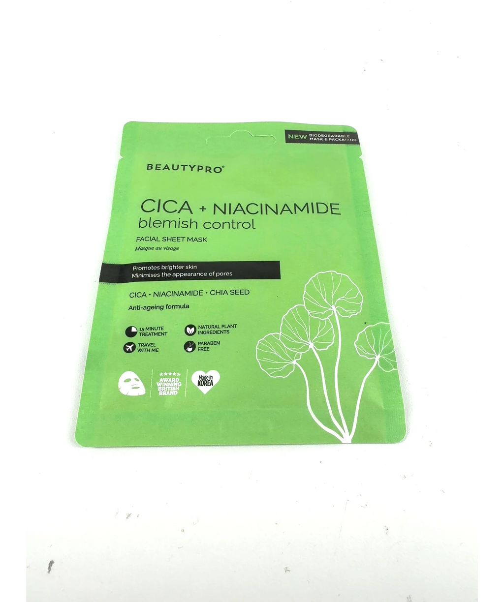 Beauty Pro CICA + NIACINAMIDE blemish control, size 22ml — care label
