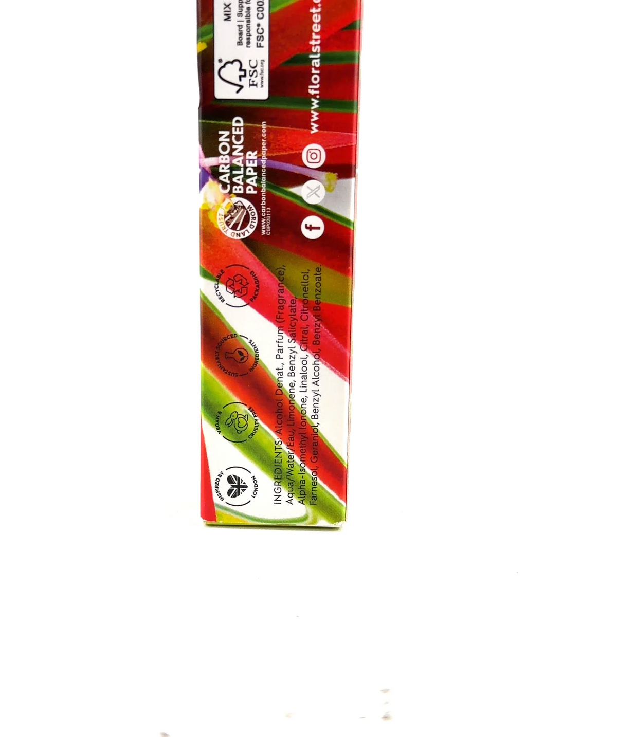 FLORAL STREET electric rhubarb, size 10ml — fabric detail
