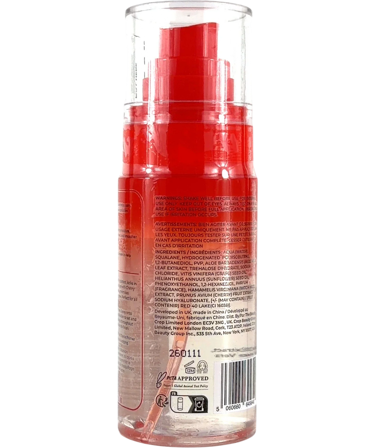 the beauty crop Oui Cherie Hydrating Setting Mist, size 75ml — back