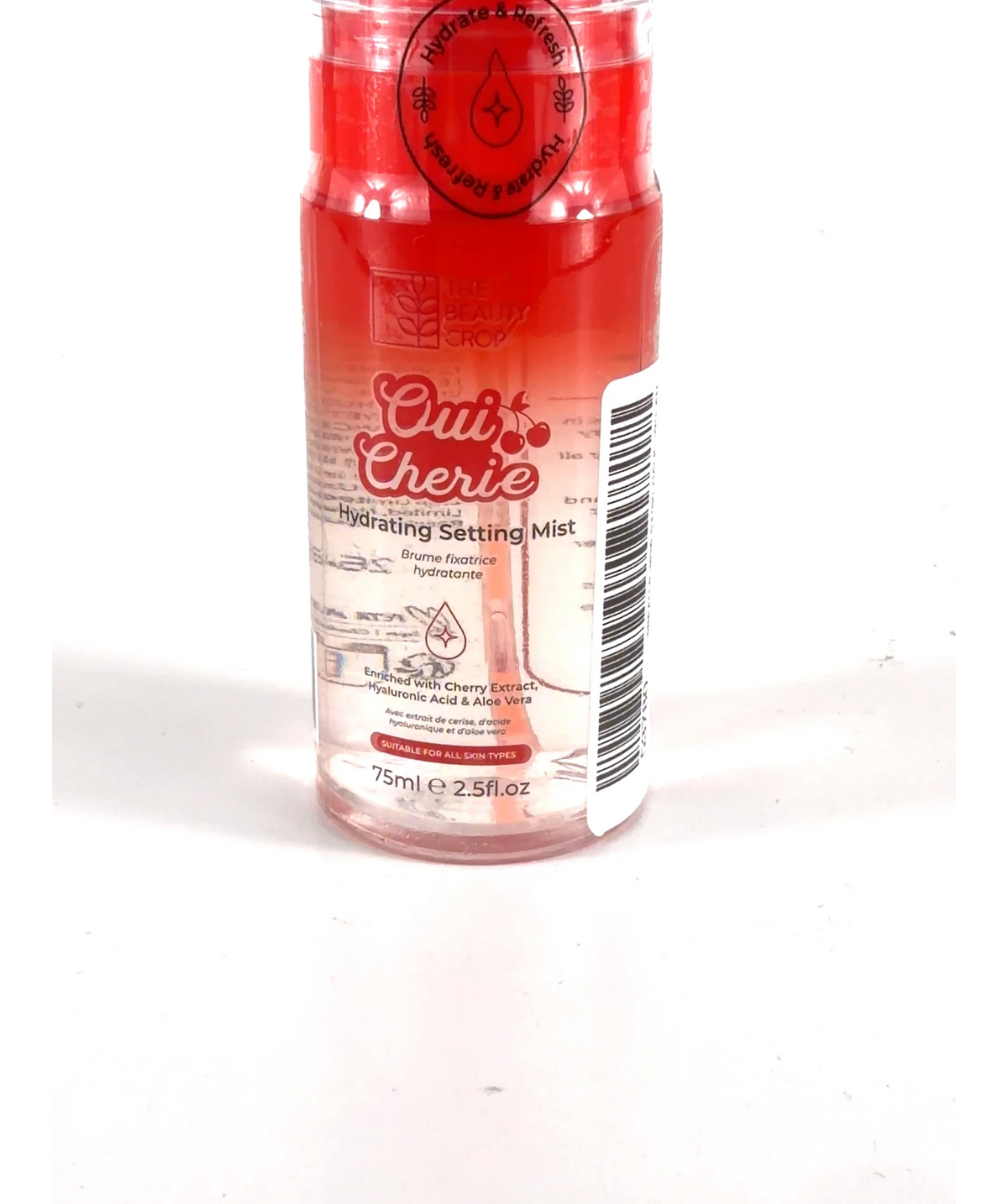 the beauty crop Oui Cherie Hydrating Setting Mist, size 75ml — label