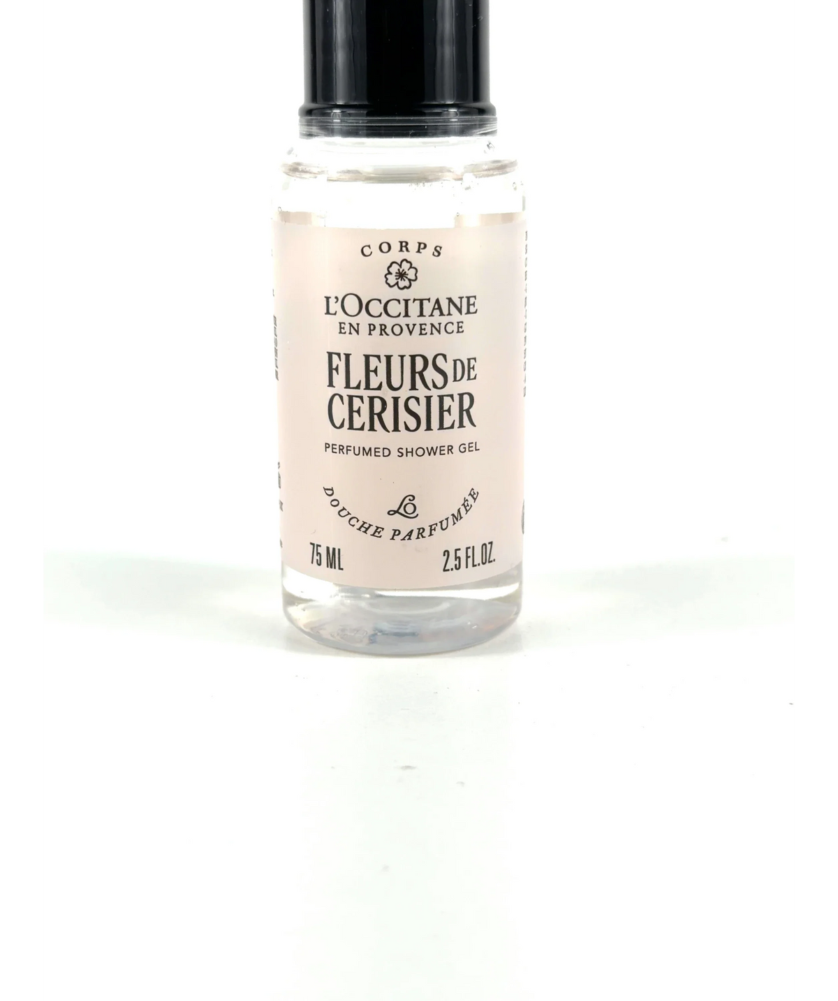 Loccitane Fleurs de Cerisier (Cherry Blossom) Perfumed Shower Gel, size 75ml — label