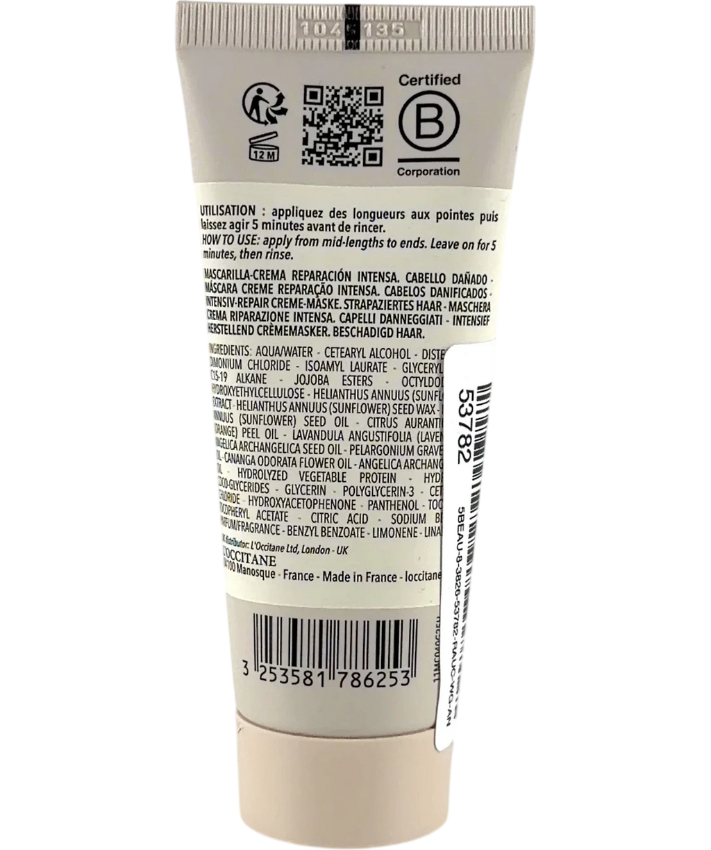 Loccitane Intensive Repair Hair Mask, size 40ml — back