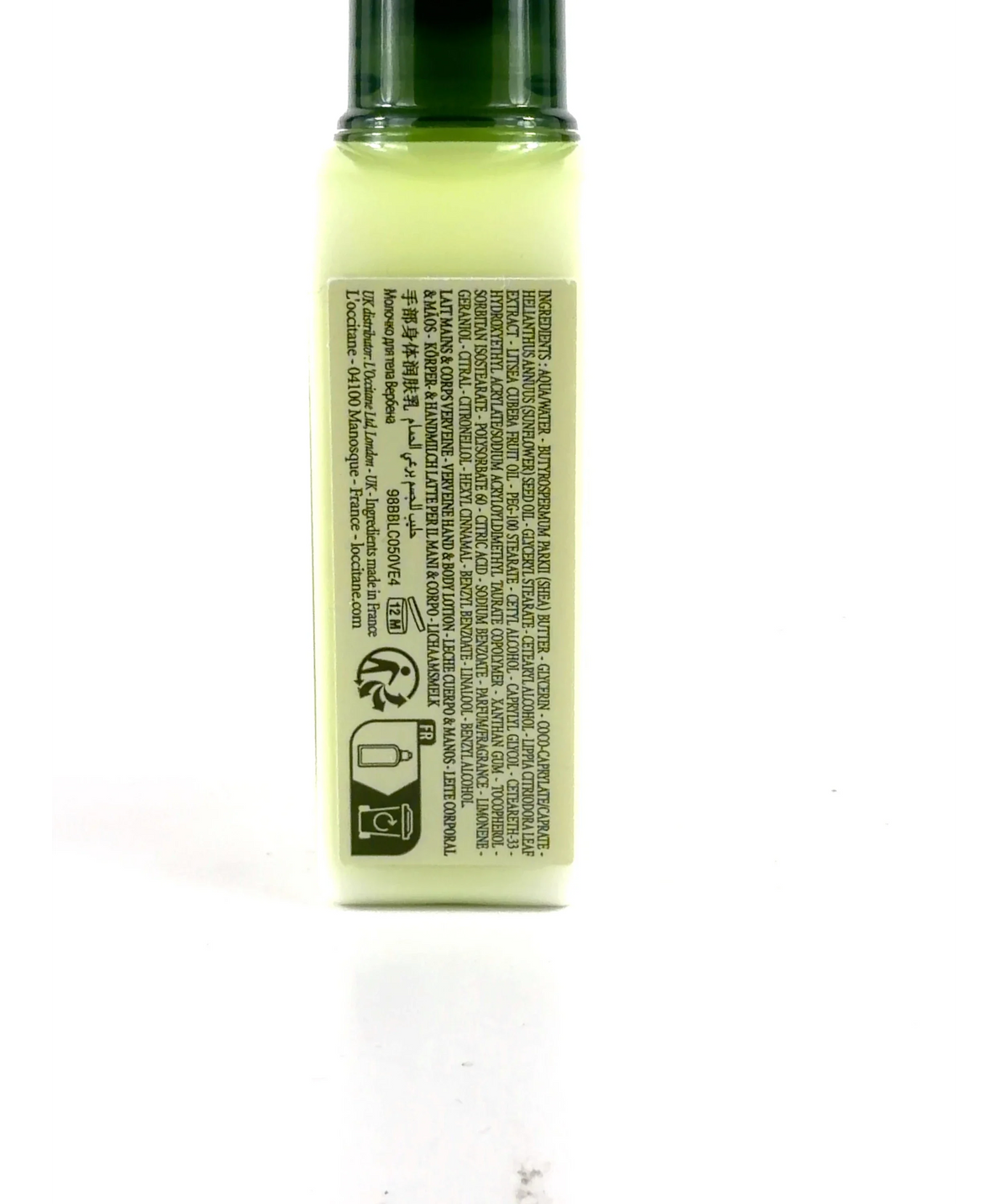 Loccitane Verveine Lait Corps Body Lotion, size 50ml — care label