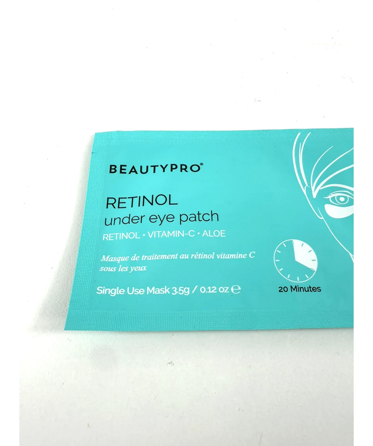 Beauty Pro RETINOL under eye patch, size 3.5g — care label