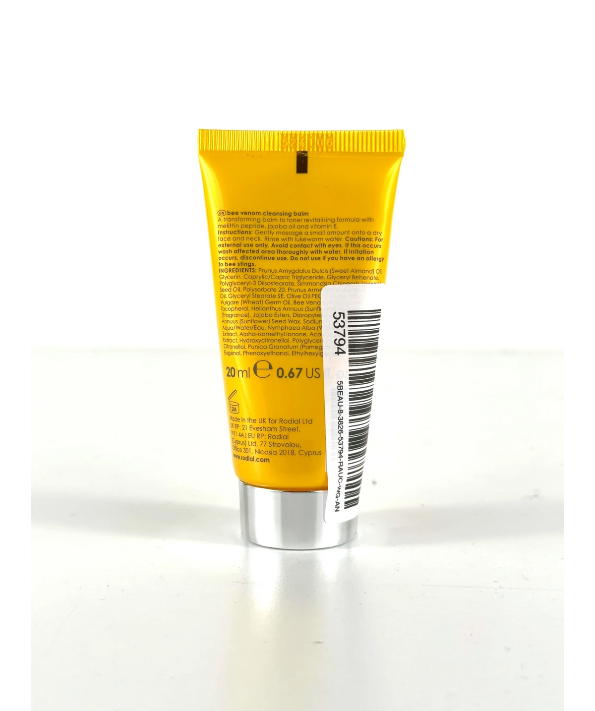 Rodial bee venom cleansing balm, size 20ml — fabric detail