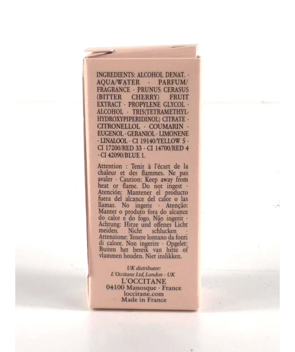 Loccitane FLEURS DE CERISIER, size 7.5ml — fabric detail