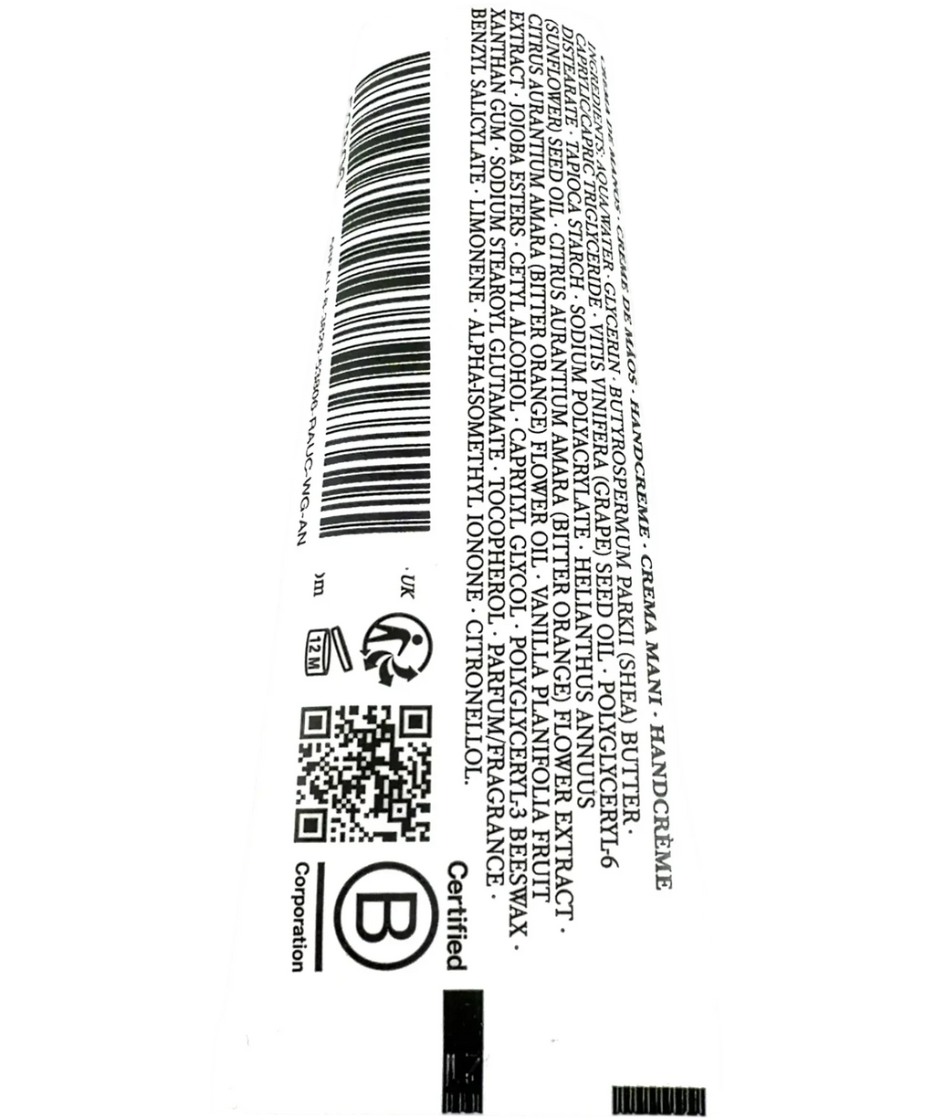 Loccitane Néroli & Orchidée Perfumed Hand Cream, size 30ml — back