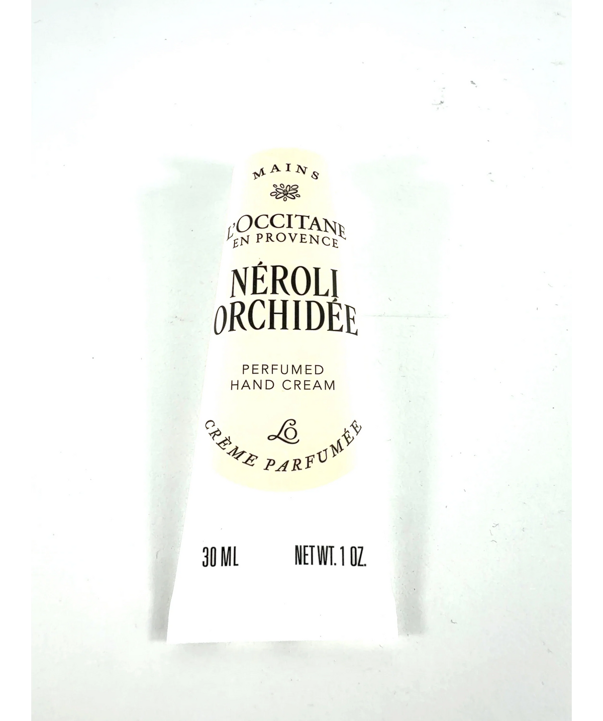 Loccitane Néroli & Orchidée Perfumed Hand Cream, size 30ml — label