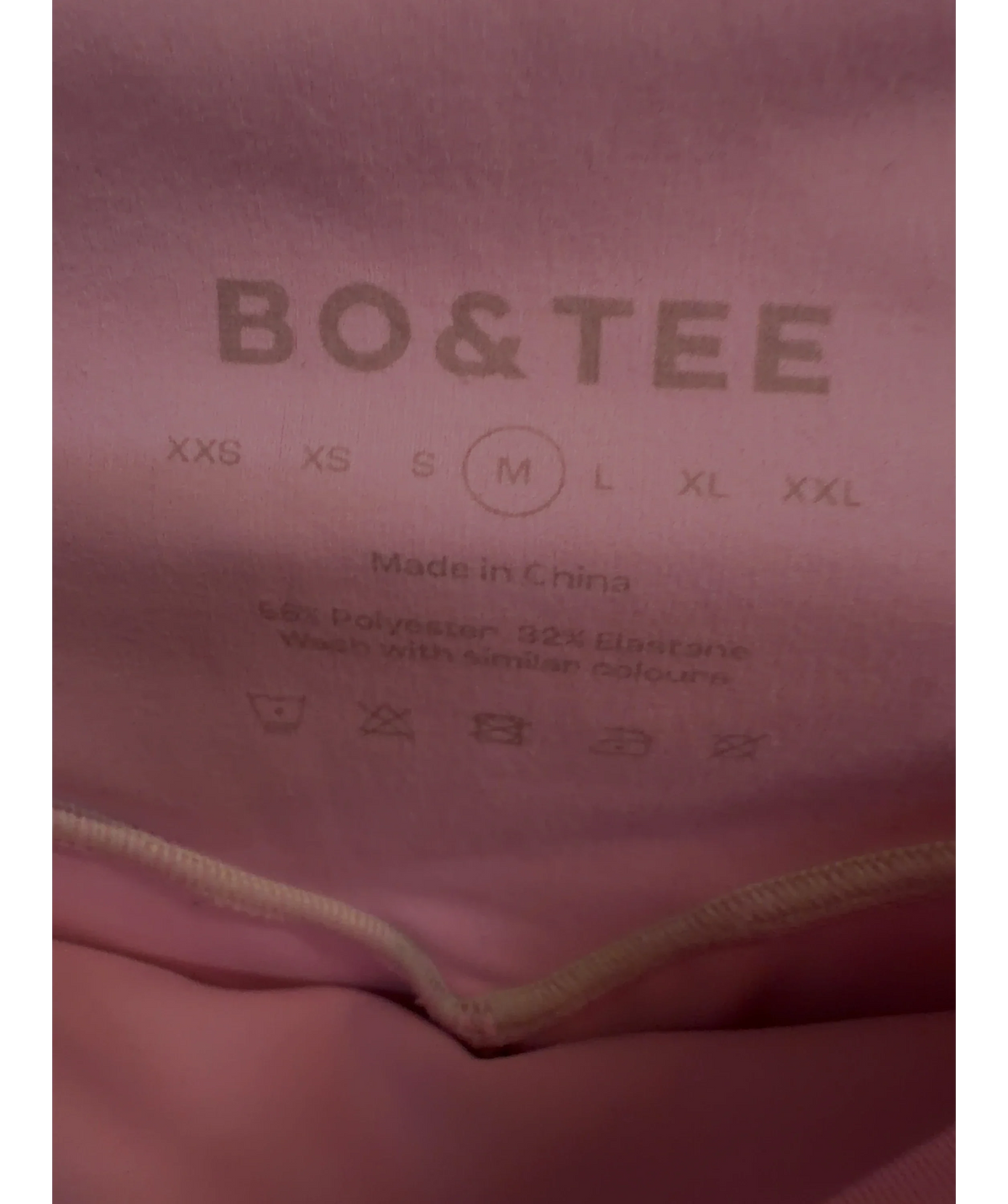 Bo&Tee Pink Colour, size UK M — label
