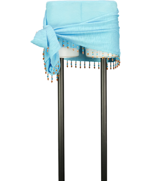 White Fox Blue And Orange Beaded Sarong UK S