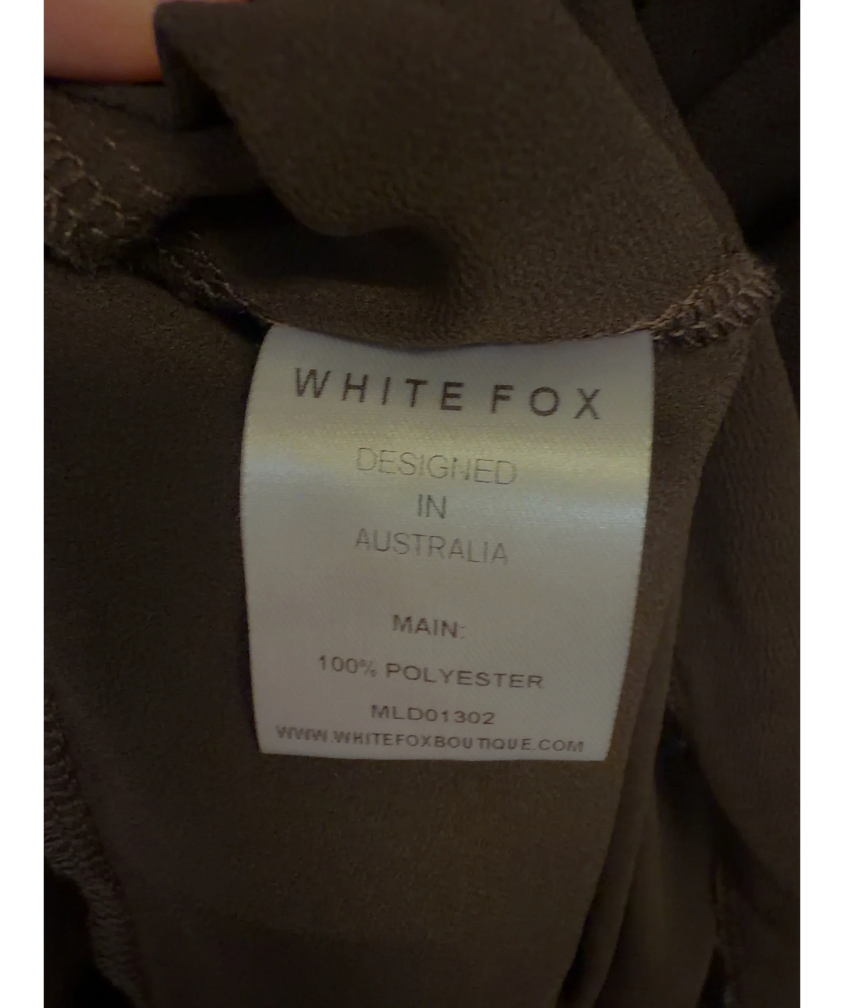 WHITE FOX Brown Colour, size UK S — label