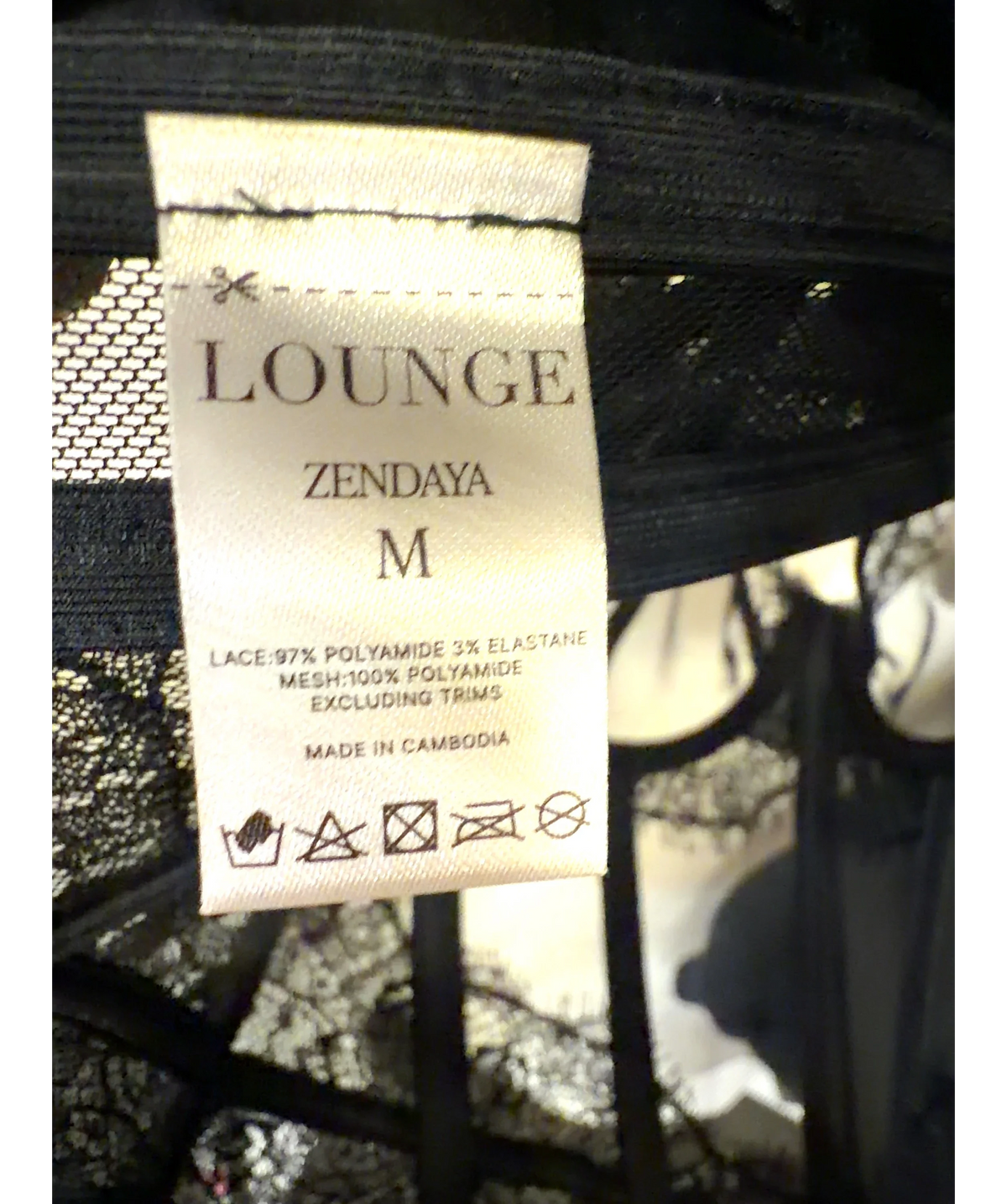 LOUNGE Black Zendaya Underwired Tulle Corset, size UK M — label