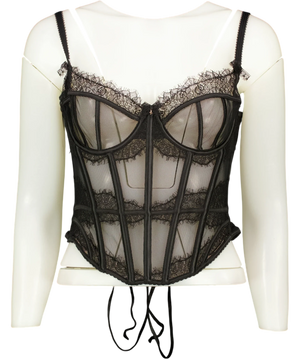 LOUNGE Zendaya Underwired Tulle Corset Black UK M