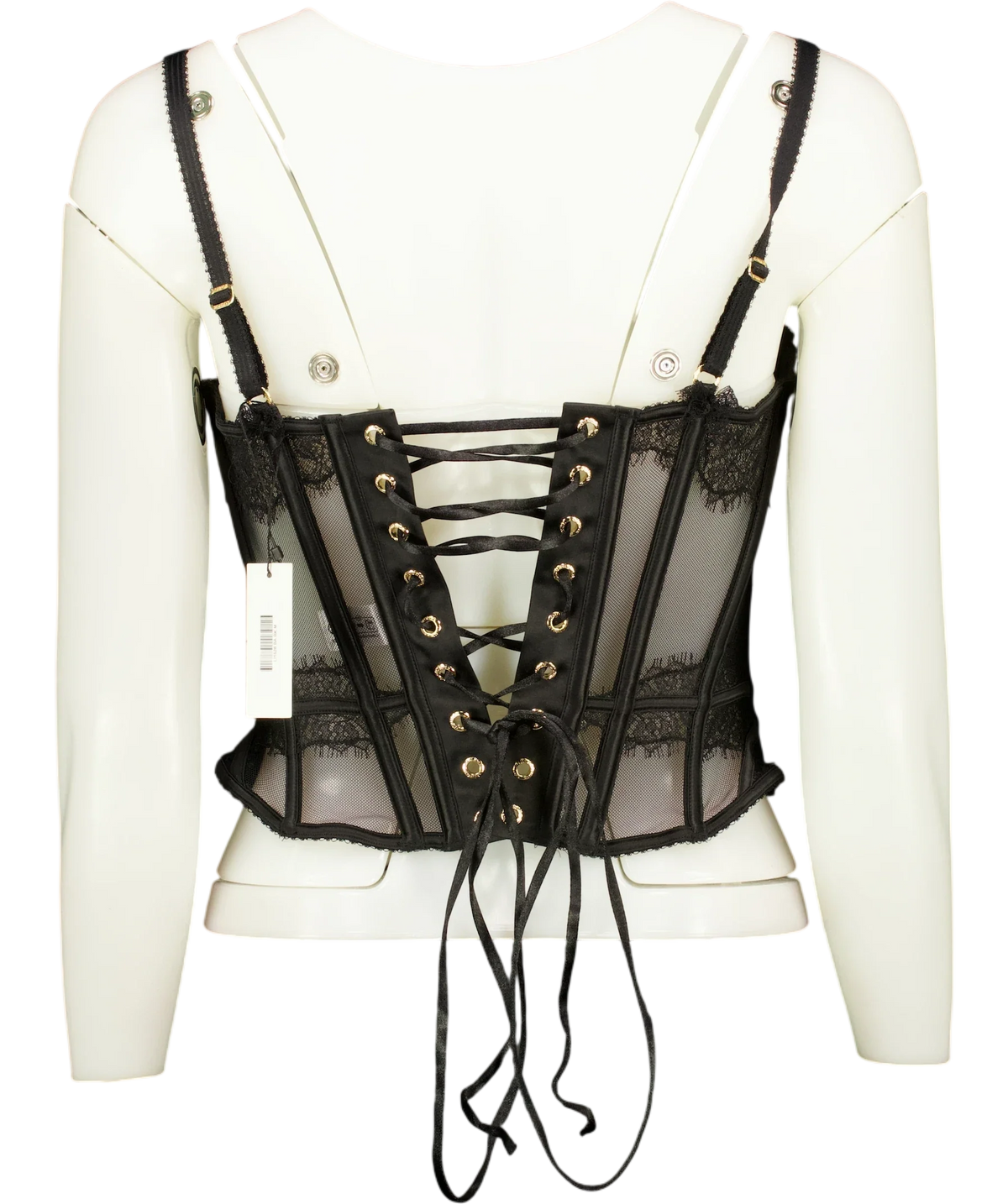 LOUNGE Black Zendaya Underwired Tulle Corset, size UK M — back