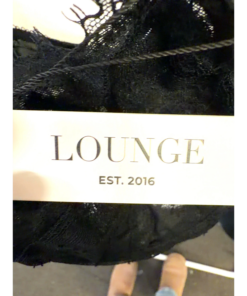 LOUNGE Black Sultry Bodysuit, size UK M — detail